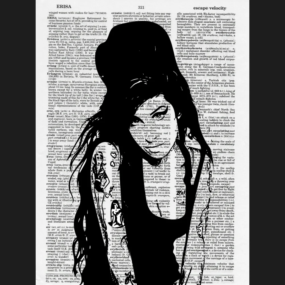 Amy Winehouse Music Vintage Dictionary Art Print